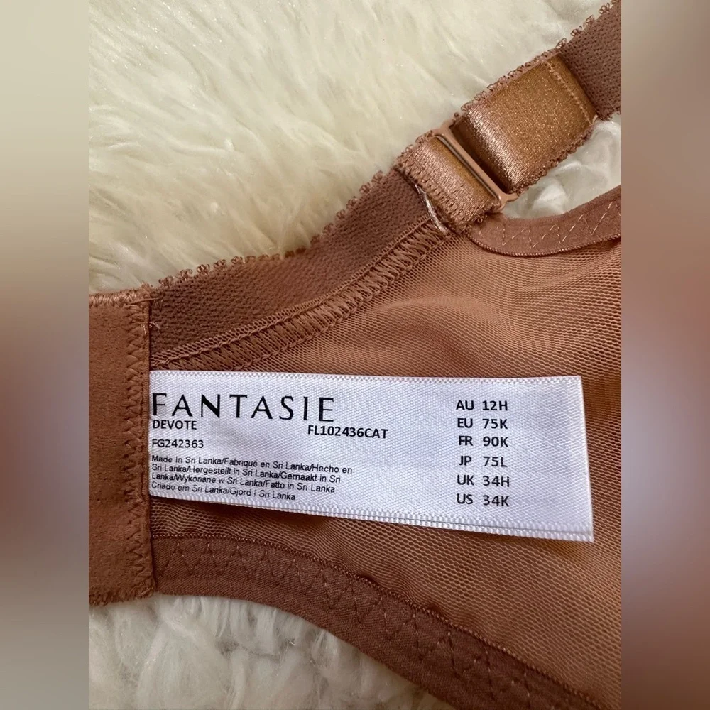 Fantasie Devote  Bra Womens 34 K Tan Mesh Underwired Side Support full coverage - Picture 5 of 8